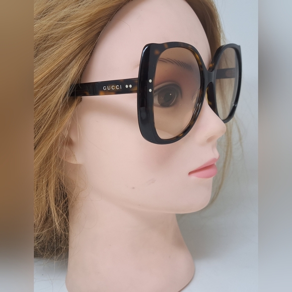 Gucci Nero Sunglasses Oversized Square Frame Havana Brown GG0472SA 002 56-17-145 - Picture 16 of 16